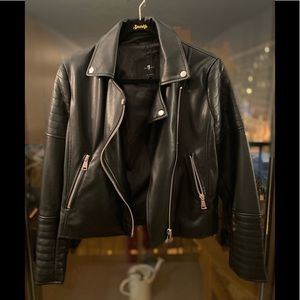 7 For All Man Kind - Black motor jacket! Size S